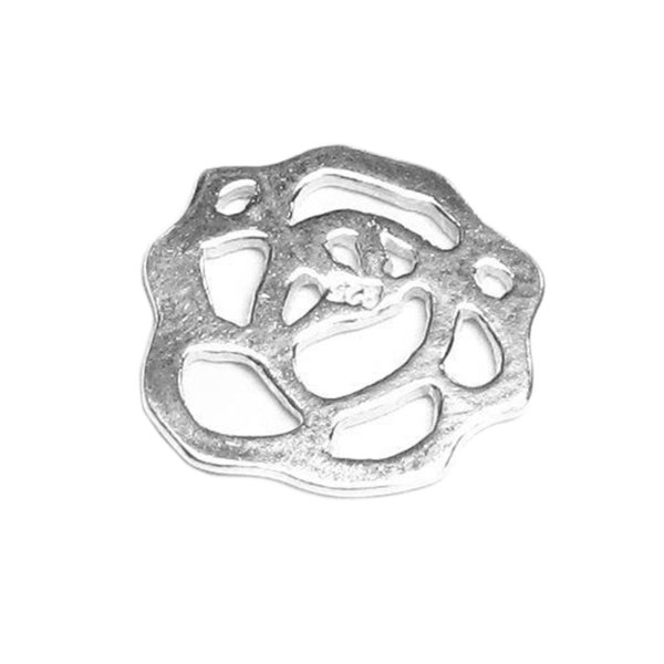 2x Sterling Silver Rose Earwire Bead Link Connector 12.5mm
