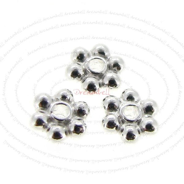 20 Bright Sterling Silver DAISY Round SPACER Bead 3mm
