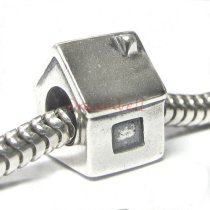 Sterling Silver House Bead for European Charm Bracelets