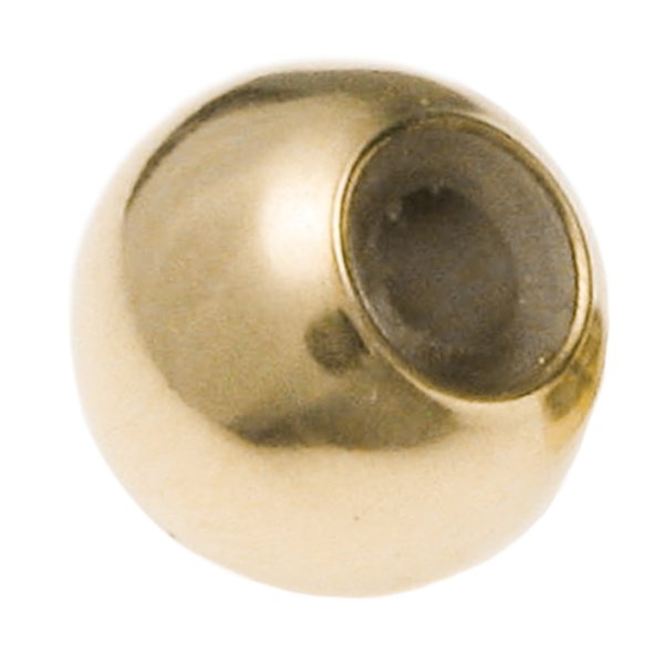 1x 14k Gold Filled SMART BEAD Round with rubber 8mm for European Charm Bracelets