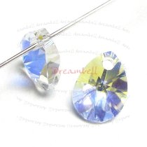 6x Swarovski Crystal 6128 Xilion Mini Pear Pendant Charm Clear AB 8mm