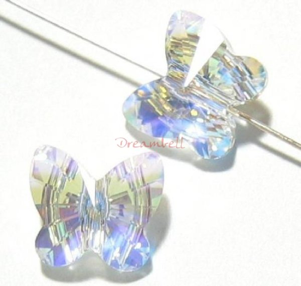 6x Swarovski Elements Crystal 5754 Butterfly Bead 8mm Clear AB