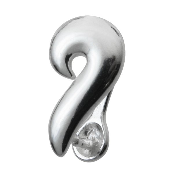 1x Sterling Silver Swirl Leaf Drop Bail Pinch Pendant Clasp