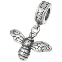 Sterling Silver Honey Bee Dangle Bead for European Charm Bracelets