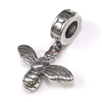 Sterling Silver Honey Bee Dangle Bead for European Charm Bracelets