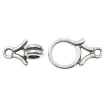 1x Sterling Silver Flower Hook Eye Bead Clasp 21mm x 8.5mm