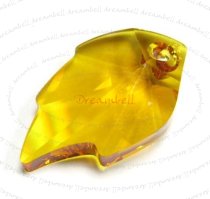 Swarovski Crystal 6735 Leaf Bead Pendant Topaz 26MM