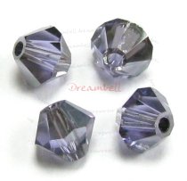 24 x Swarovski Elements Bicone Crystal 5301 Tanzanite Satin 4mm