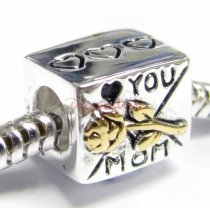 14k Gold 925 Sterling Silver Mother MOM Rose Love Mail BOX F/ European Bead Charm Bracelet