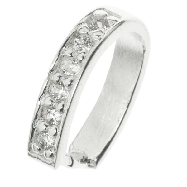 1x Sterling Silver CZ crystal Pendant Bail Clasp