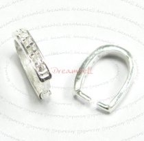 1x Sterling Silver CZ crystal Pendant Bail Clasp