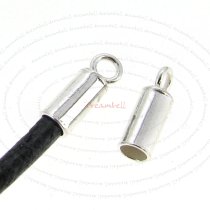 10 x STERLING SILVER Bead 2mm LEATHER Cord END CAP