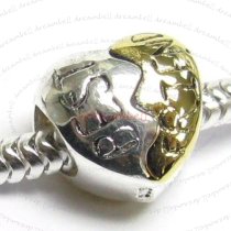 14K Gold 925 Sterling Silver HEART BEST FRIEND for European Charm Bracelets