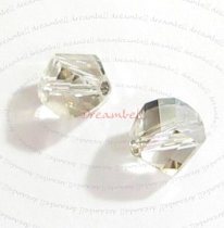 6x Swarovski 5020 Clear Helix Silver Shade Crystal Elements 8mm