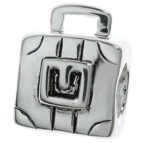 Sterling Silver SUITCASE LUGGAGE BAG Bead for European Charm Bracelets