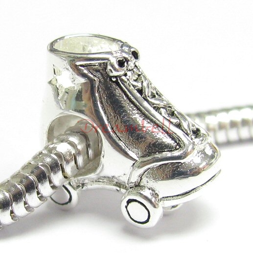 Sterling Silver STAR ICE SKATE BOOT Bead for European Charm Bracelets