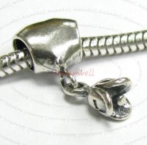 Sterling Silver bead Rose FLOWER Dangle Bead for European Charm Bracelets