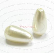2x Swarovski crystal 5816 Pearl Drops Creamrose Light half drilled 15mm