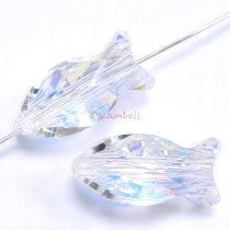 2x Swarovski Elements Crystal 5727 Fish Clear AB 14mm New