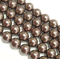 50x Swarovski Crystal Pearls 5810 Round Brown 8mm