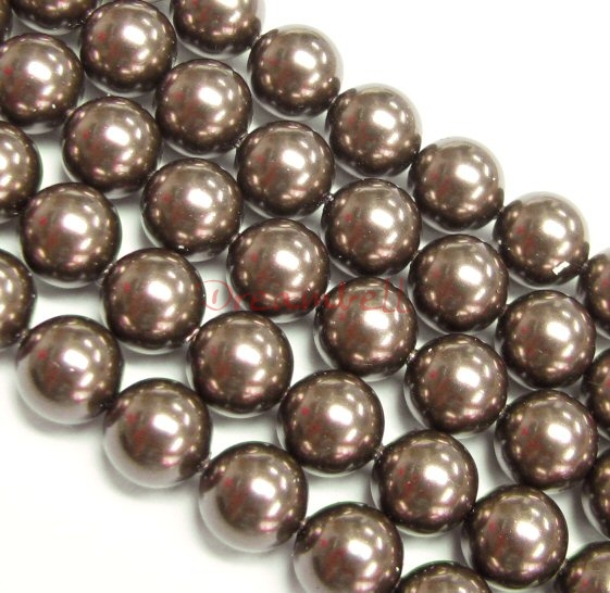 50x Swarovski Crystal Pearls 5810 Round Brown 8mm
