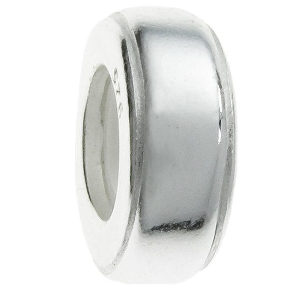 Sterling Silver Round STOPPER WITH RUBBER Bead for European Charm Bracelets 8.2mm