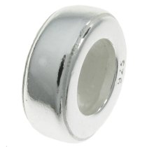 Sterling Silver Round STOPPER WITH RUBBER Bead for European Charm Bracelets 8.2mm