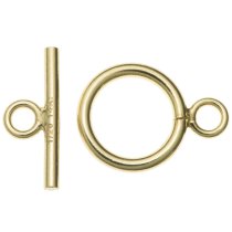 1X 14k gold filled Plain Round Ring Toggle Clasp Bead 9mm