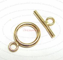 1X 14k gold filled Plain Round Ring Toggle Clasp Bead 9mm