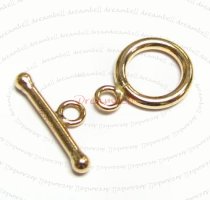1X 14k gold filled Plain Round Ring Toggle Clasp Ball Bead 9.2mm