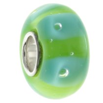 Sterling Silver Round Wheel Murano Glass DOTS Bead for European Charm Bracelets 12.5mm