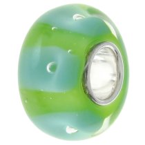 Sterling Silver Round Wheel Murano Glass DOTS Bead for European Charm Bracelets 12.5mm