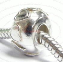 Sterling Silver Round Endless lover HEART Bead for European Charm Bracelets 12mm