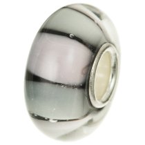 Sterling Silver Round Wheel light amethyst Glass Bead for European Charm Bracelets 12.5mm