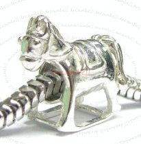 Sterling Silver ROCKING HORSE Bead for European Charm Bracelets 14.5mm