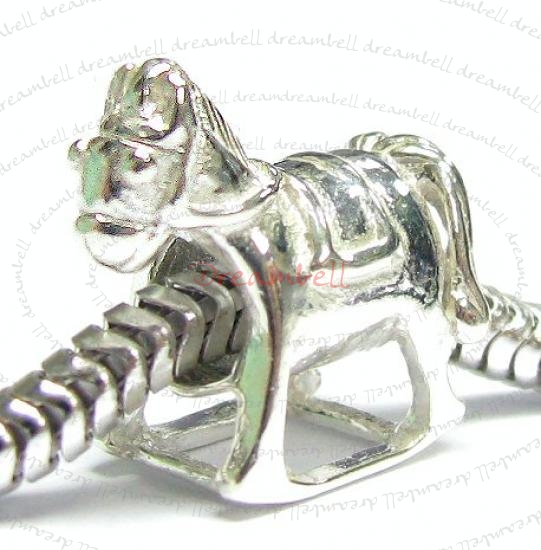 Sterling Silver ROCKING HORSE Bead for European Charm Bracelets 14.5mm