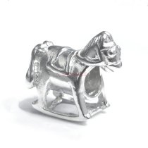 Sterling Silver ROCKING HORSE Bead for European Charm Bracelets 14.5mm