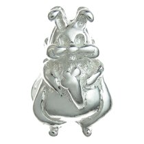 Sterling Silver Easter Rabbit Bead for European Charm Bracelets 12mm