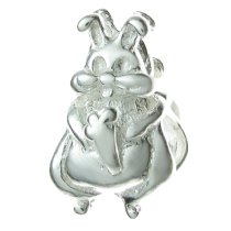 Sterling Silver Easter Rabbit Bead for European Charm Bracelets 12mm