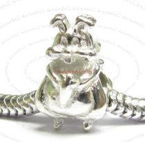Sterling Silver Easter Rabbit Bead for European Charm Bracelets 12mm