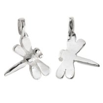 2x STERLING SILVER DRAGONFLY DANGLE CHARM PENDANT 13mm