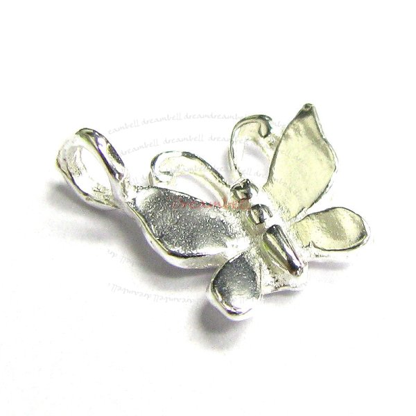 2x STERLING SILVER BUTTERFLY DANGLE CHARM PENDANT 14mm