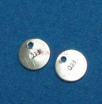 6x STERLING SILVER 925 Hallmark Round Tag Dangle Pendant