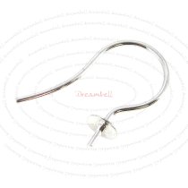 2x Sterling Silver French Hook Earwires 4mm cap