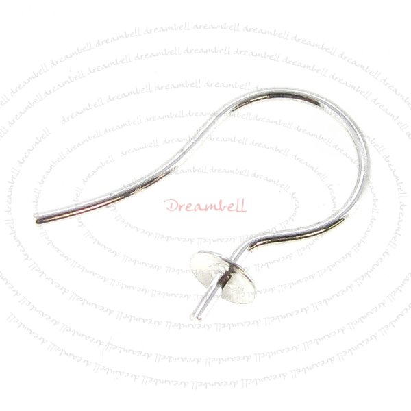 2x Sterling Silver French Hook Earwires 4mm cap
