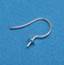 2x Sterling Silver French Hook Earwires 4mm cap
