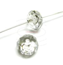 4x Swarovski Crystal Elements 5040 Briolette Bead Rondelle Spacer Silver Shade 8mm