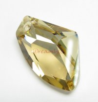 SWAROVSKI CRYSTAL 6656 GALACTIC VERTICAL Pendant Golden Shadow 27mm