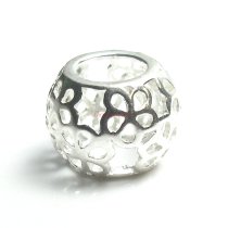 Sterling Silver Daisy flower Beads for European Bead charm Bracelet