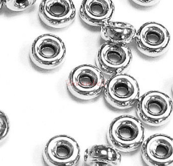 10x Sterling Silver Rondelle Seamless Bead Spacer 5.5mm x 2.6mm